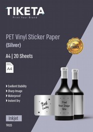 מדבקות PET אקריליות כסף מבריק מדבקות PET אקריליות כסף מבריק